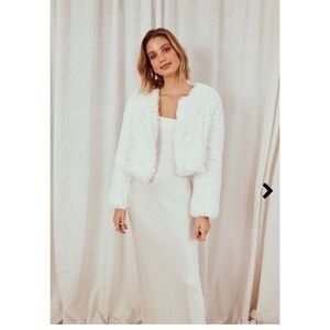 Bubish luxe faux fur Lola jacket white